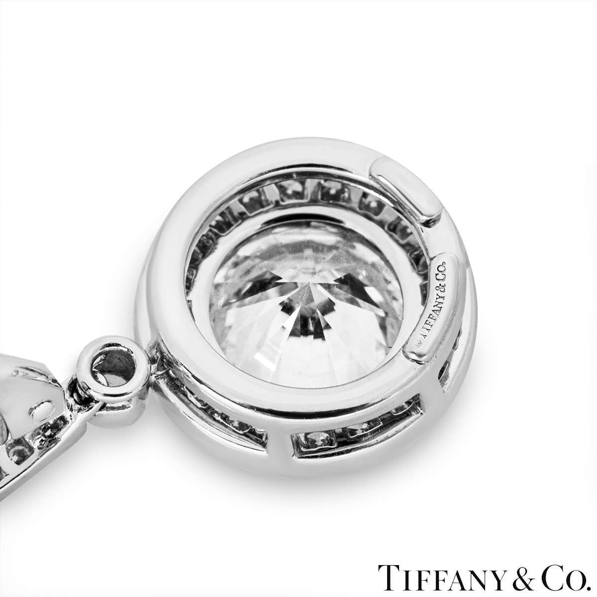 Tiffany & Co. Platinum Round Brilliant Cut Diamond Earrings 3.03ct TDW